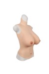 Buste long faux seins, col haut, Elastic Cotton, taille G
