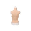 Buste long faux seins, col haut, Elastic Cotton, taille G