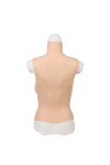 Buste long faux seins, col haut, Elastic Cotton, taille G